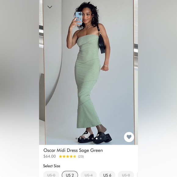 Princess Polly Dresses & Skirts - Princess Polly Oscar Sage Green Midi Dress